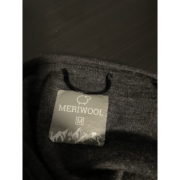 Meriwool Womens Top Medium Gray Merino Wool Base Layer Stretch Lightweight FLAW - Picture 6 of 11